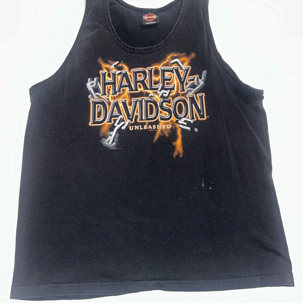 Harley-Davidson Black and Orange Graphic Tank large